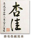 命名色紙見本
